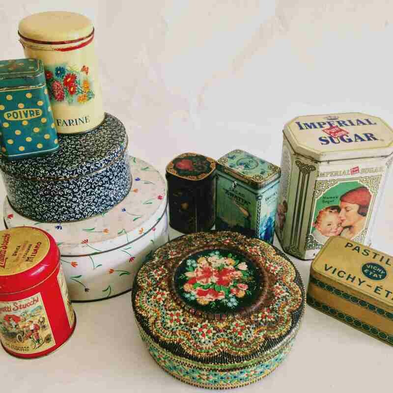 Boite métal ronde vintage