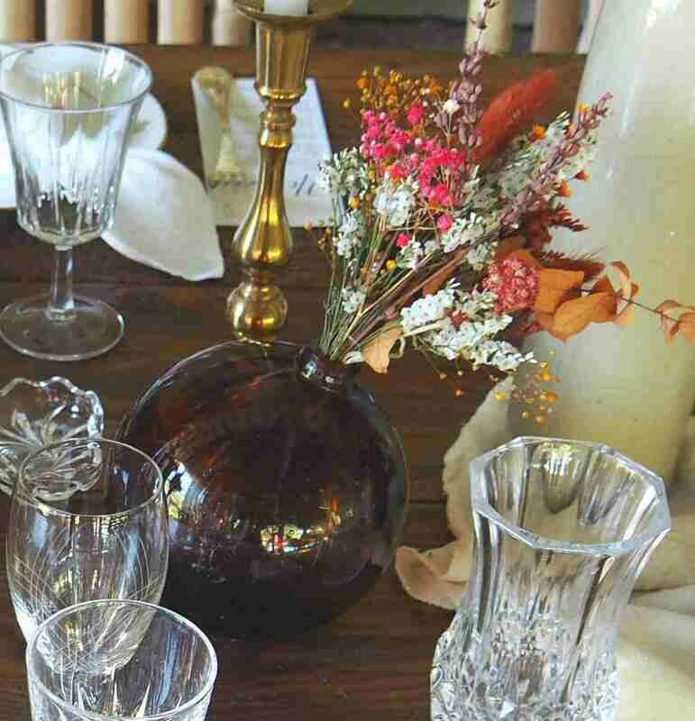 Bouteille apothicaire brune vintage ronde