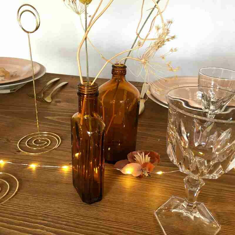 Bouteille apothicaire brune vintage