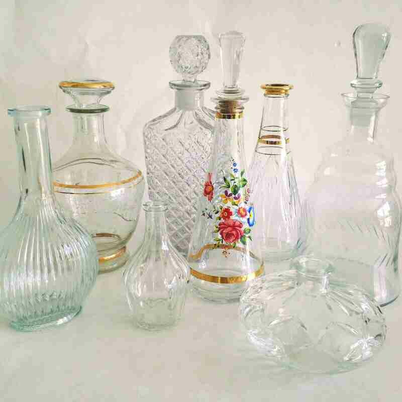 Carafe verre vintage avec bouchon