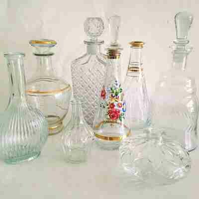 Carafe verre vintage avec bouchon