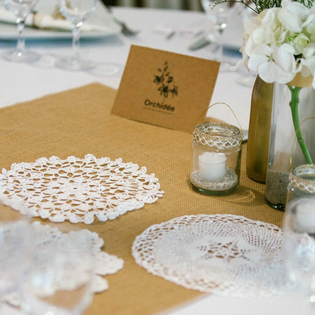 Centre de table jute carré