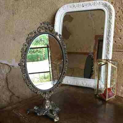 Miroir pivotant en laiton