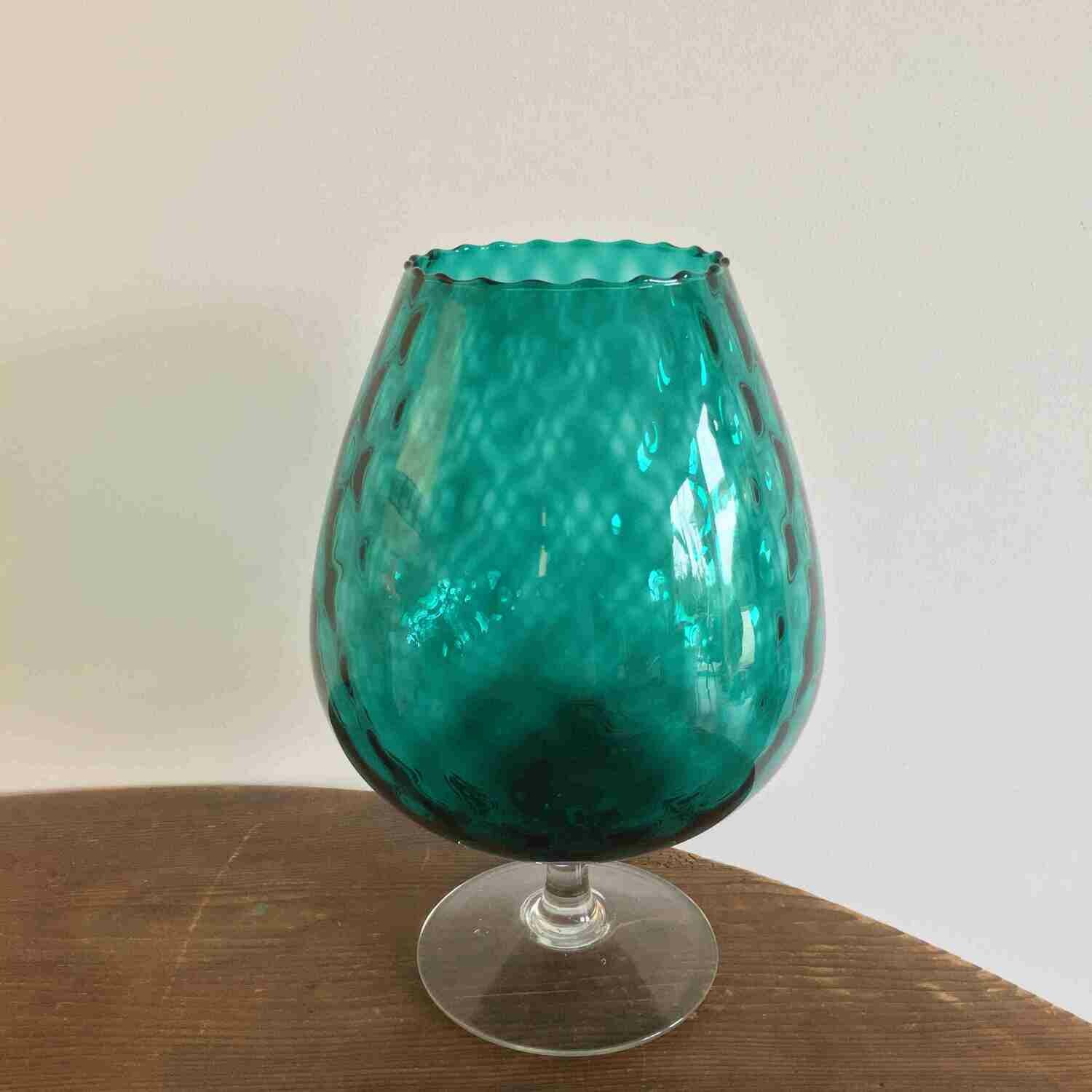Vase verre bleu moyen Vase verre bleu moyen