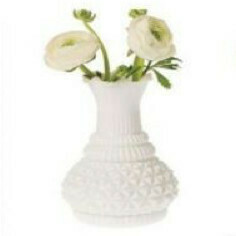 Vase verre blanc boule croisillons