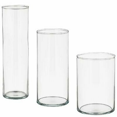 Vase verre rond droit (lot de 3)