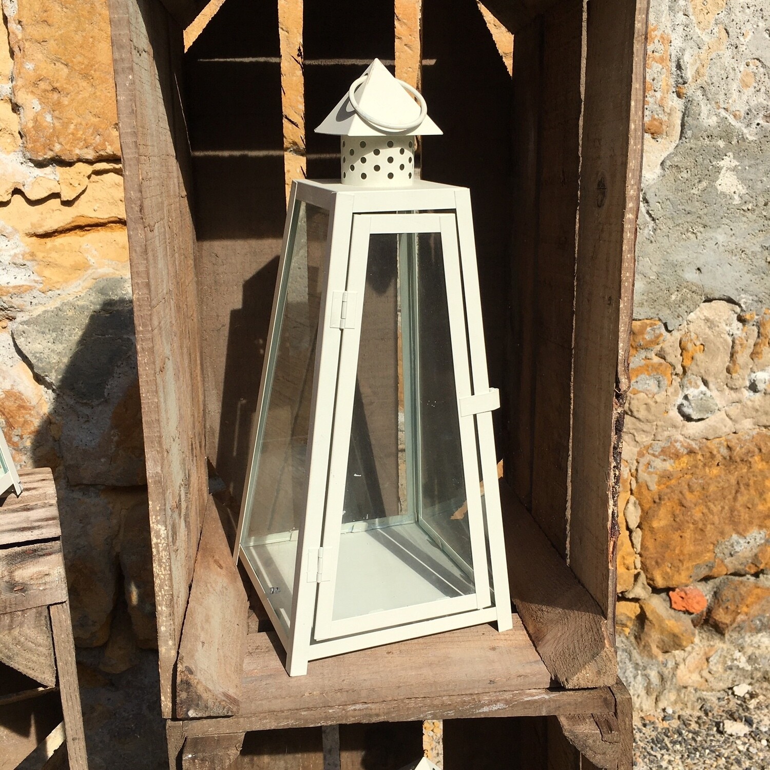 Lanterne métal blanche