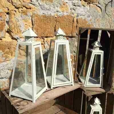 Lanterne métal blanche
