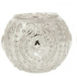 Photophore verre argenté rond