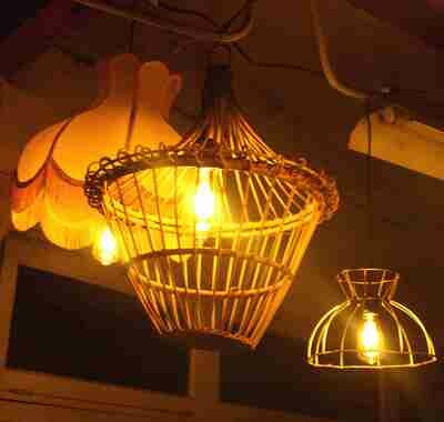 Luminaire suspension rotin