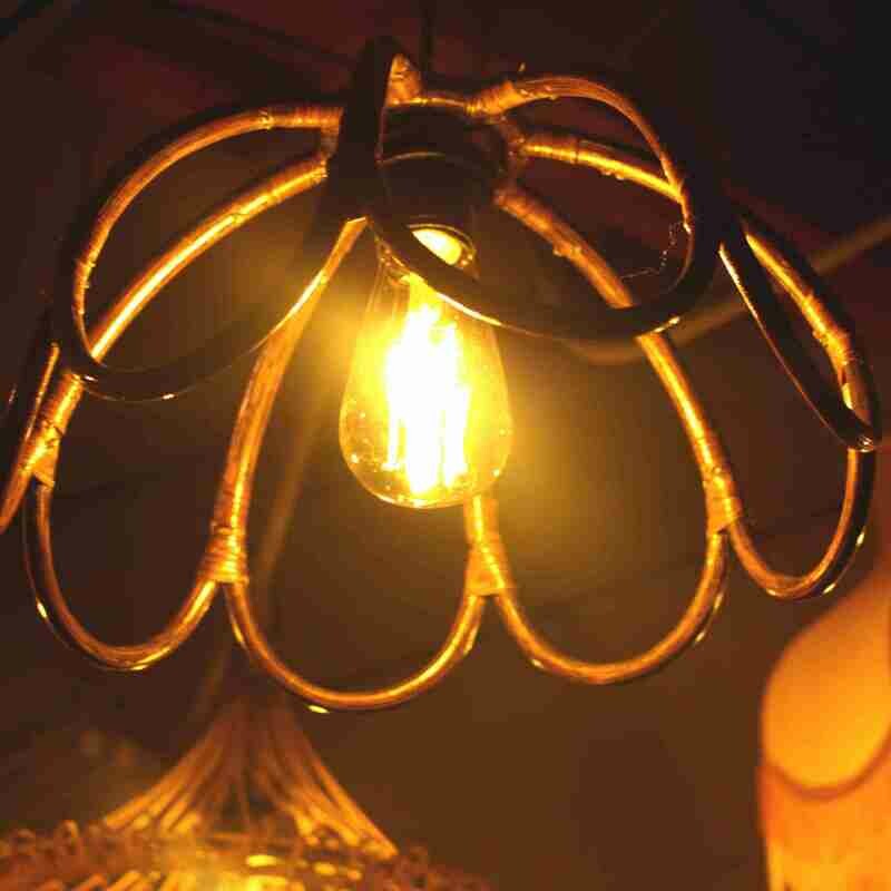 Luminaire suspension rotin