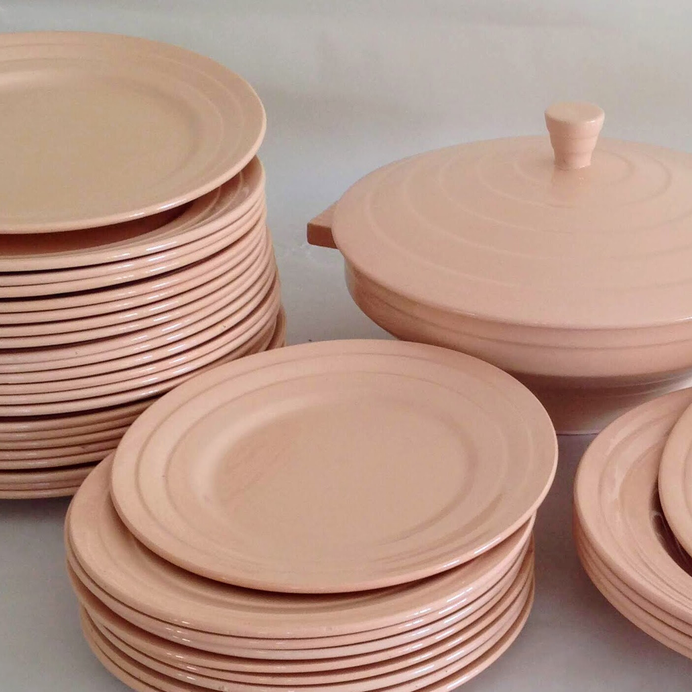 Assiette porcelaine saumon creuse