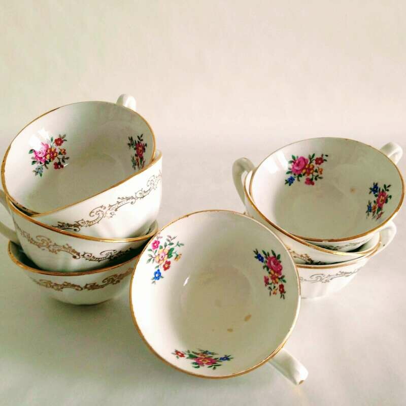 Tasse à café porcelaine fleurie