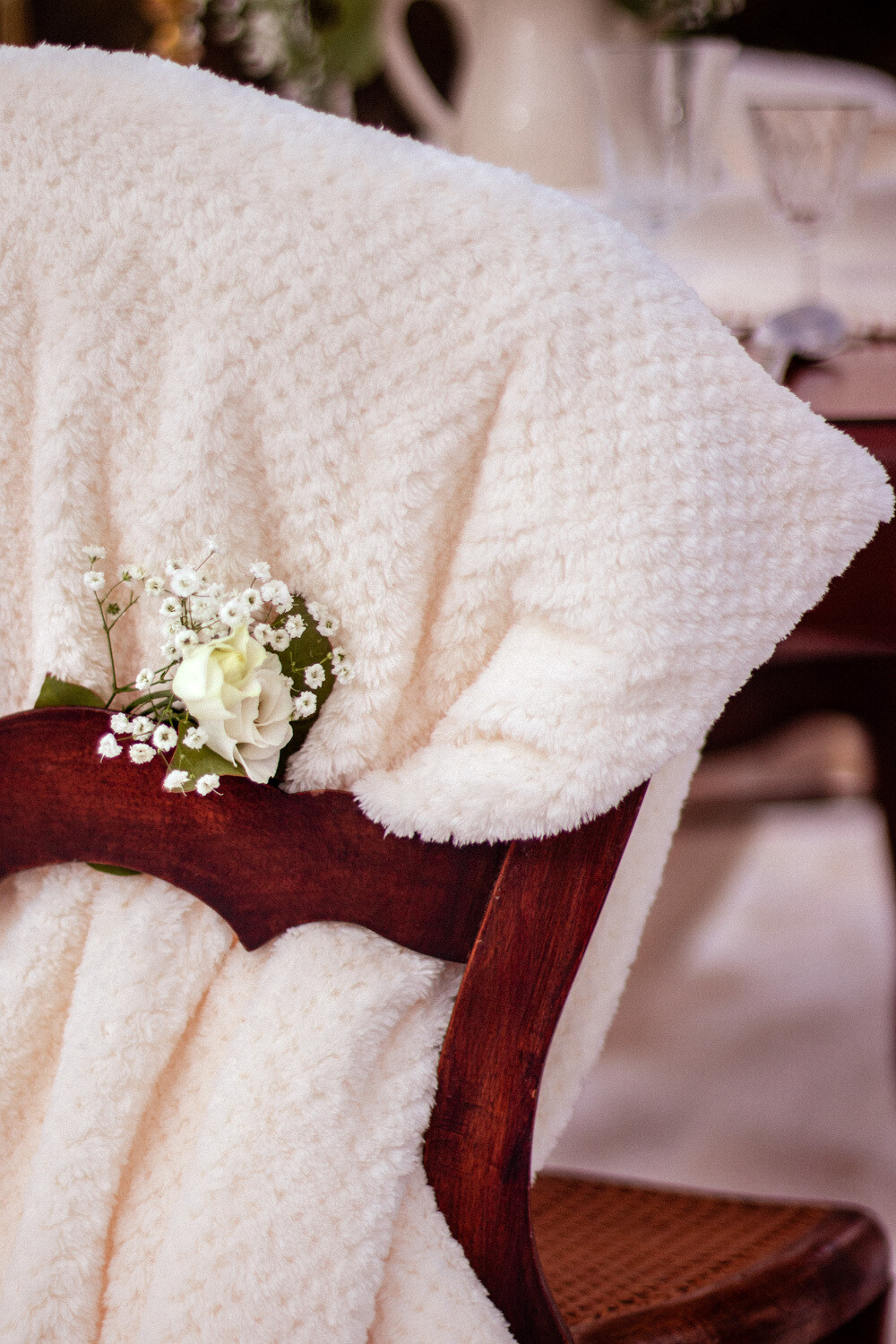 Plaid fourrure blanc