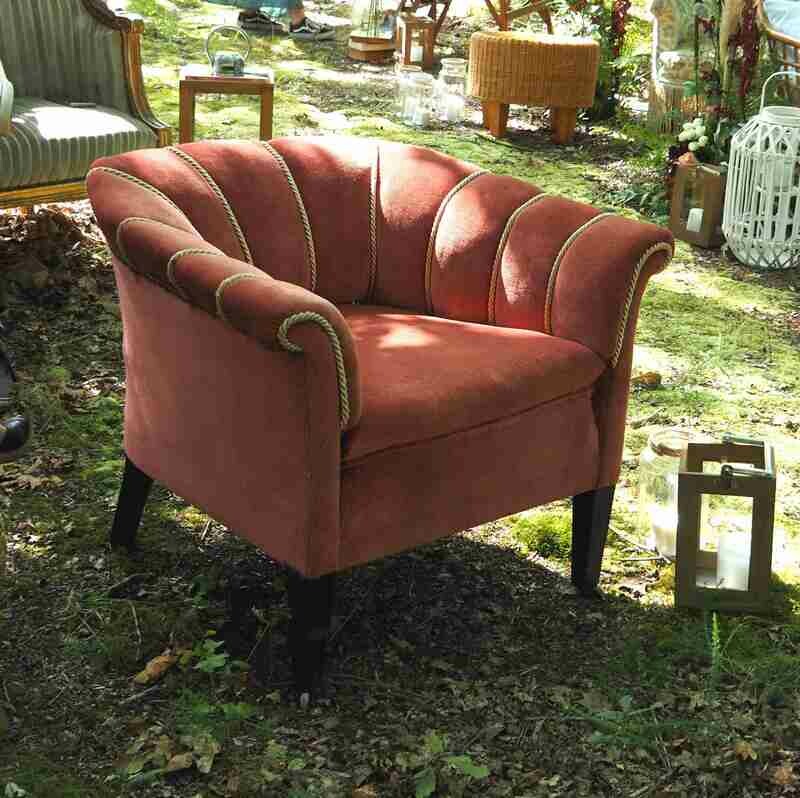 Fauteuil Napoléon velours rose