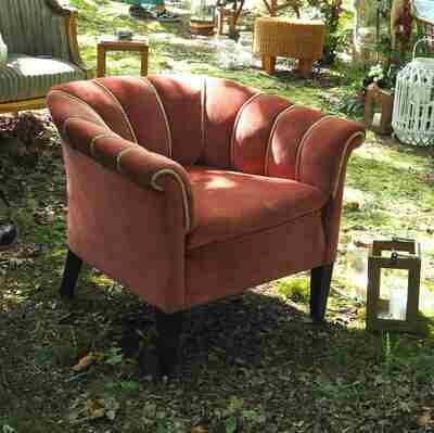 Fauteuil Napoléon velours rose
