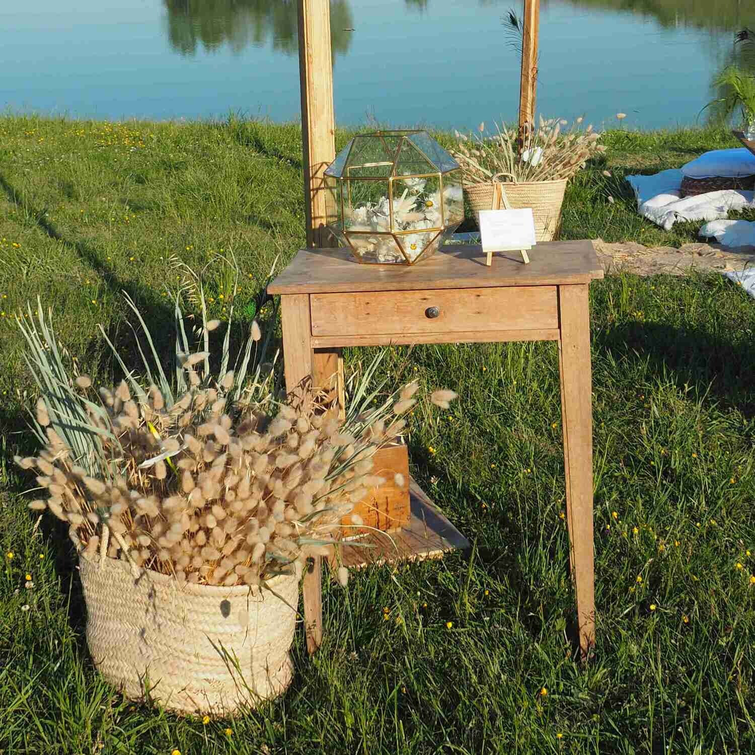 Table console avec tiroir bois