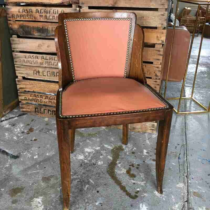 Chaise bois simili saumonné