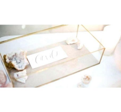Urne à cartes en laiton et verre