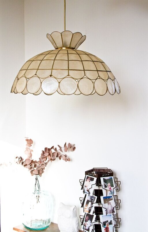 Luminaire suspension nacre grand
