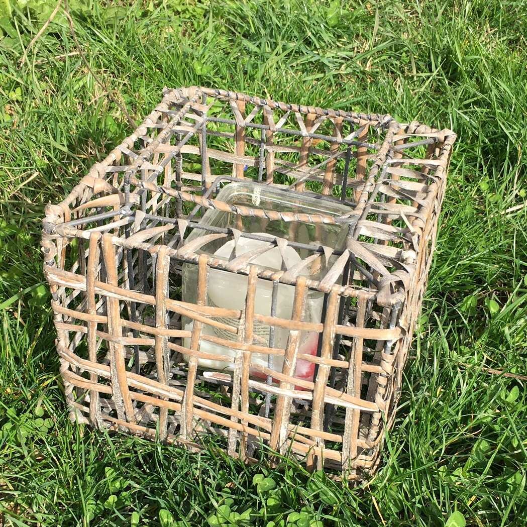 Lanterne osier grise