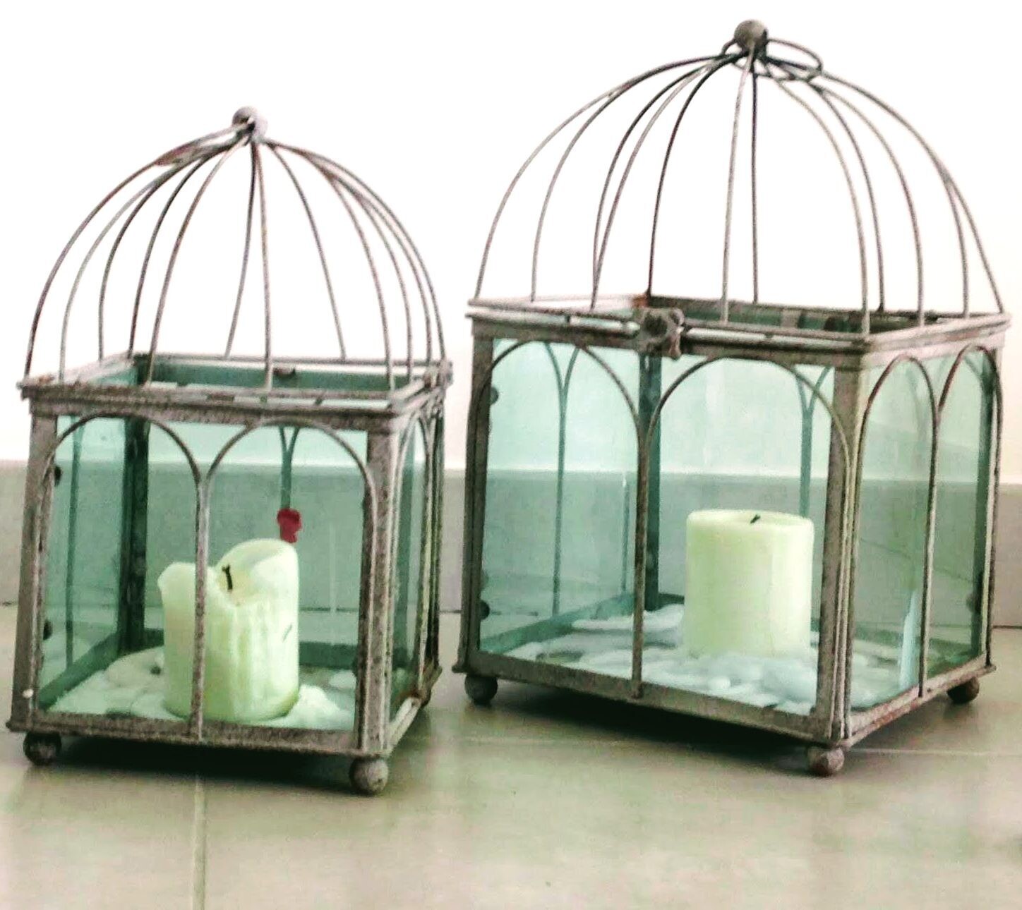 Lanterne métal grise