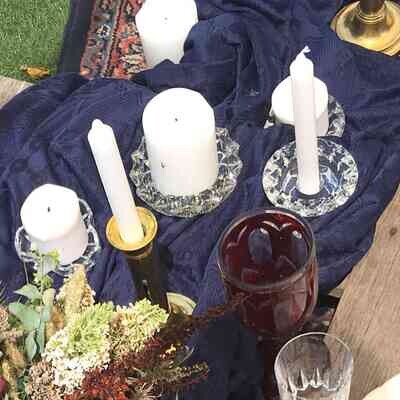 Coupelle verre ciselées support bougies grande