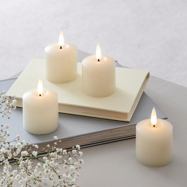 Bougie LED votive piles en cire flamme True Glow