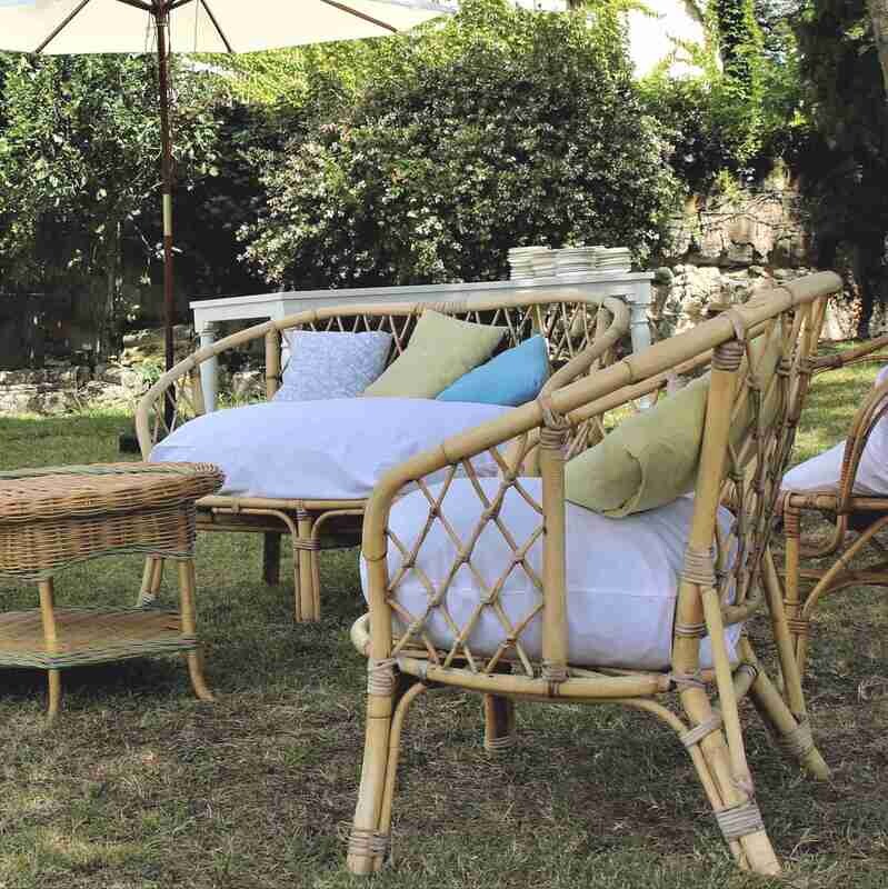 Fauteuil en rotin naturel clair
