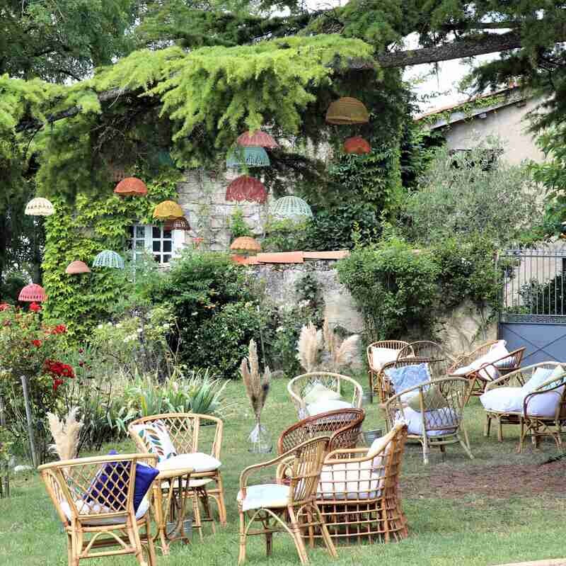 Fauteuil en rotin naturel croisillons haut