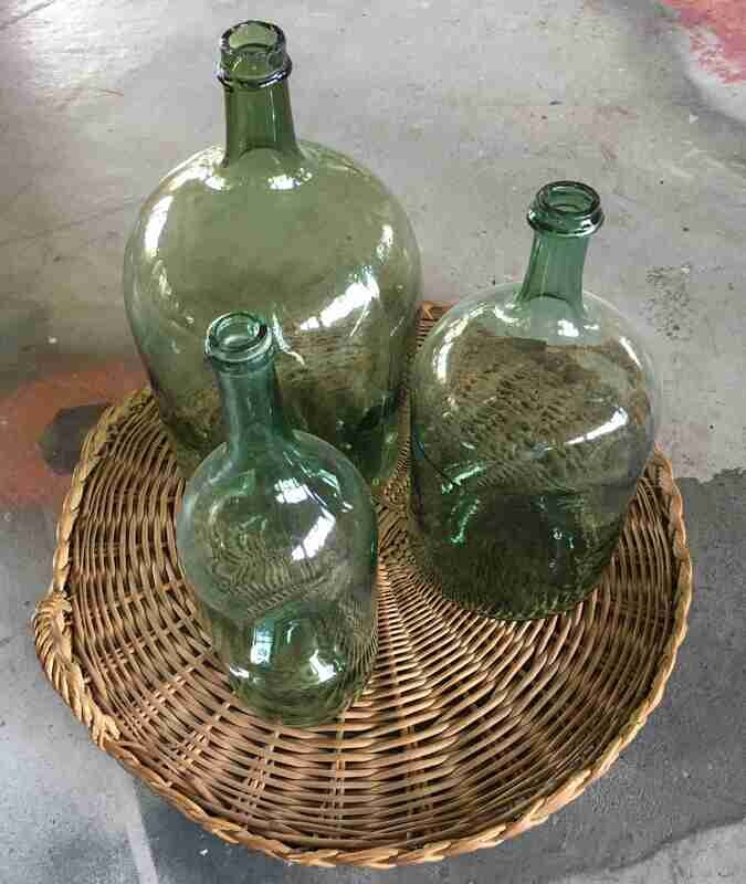 Panier en osier rond plat