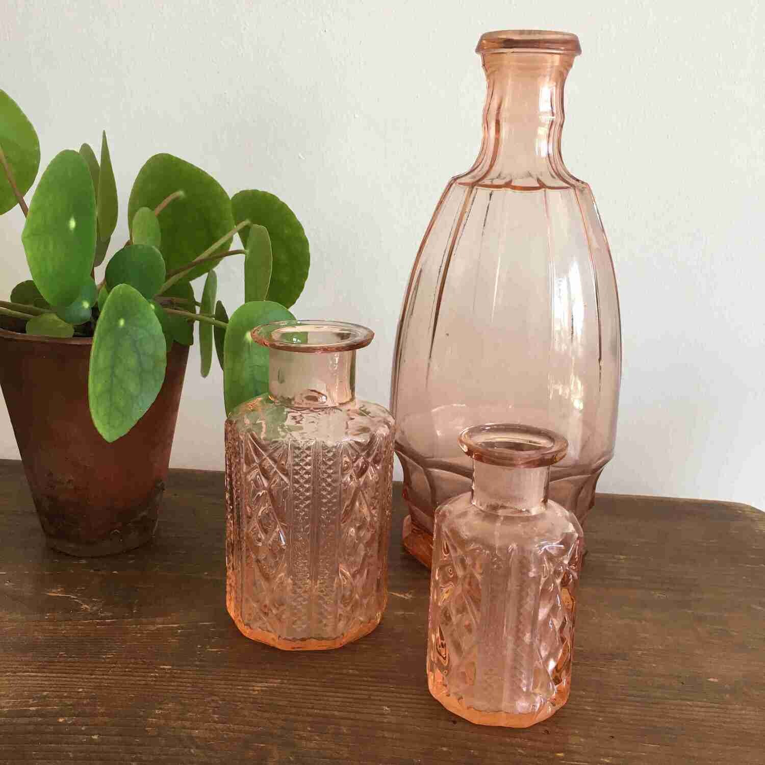 Vase verre rose grand