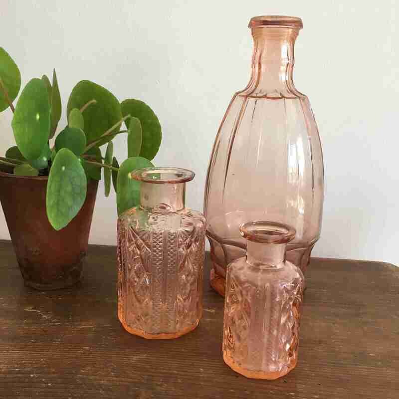 Vase verre rose grand