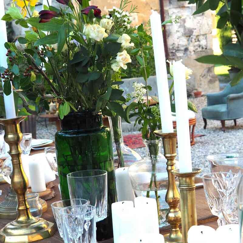 Vase verre vert