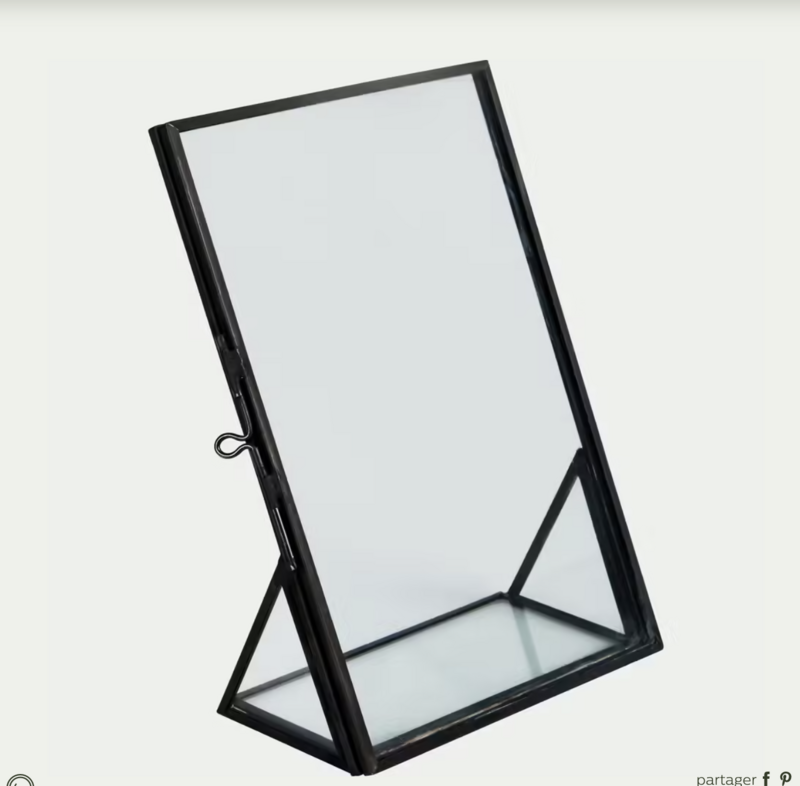 Numéro de table métal noir et verre
