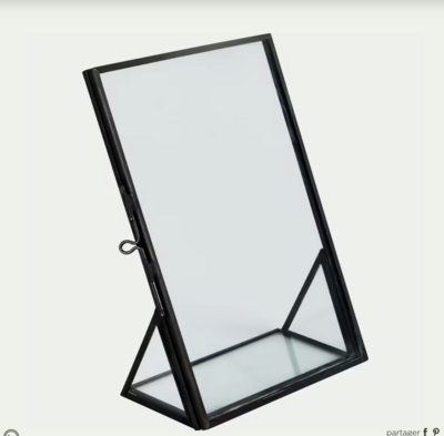Numéro de table métal noir et verre