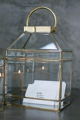 Urne laiton et verre rectangulaire