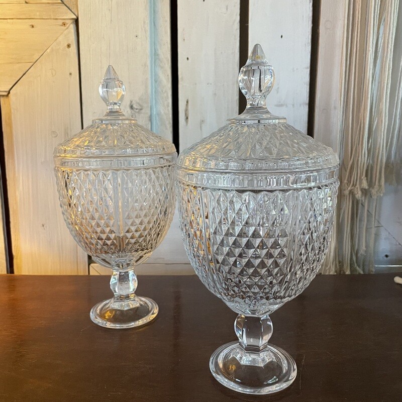 Bonbonnière en verre ciselé grande