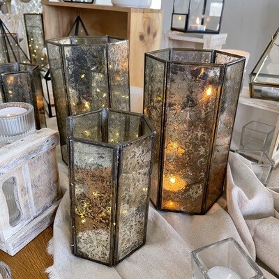 Photophore verre cuivré et mercurisé moyen