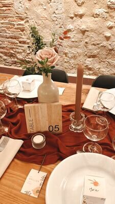 Chemin de table tissu terracotta