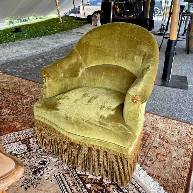 Fauteuil crapaud velours vert