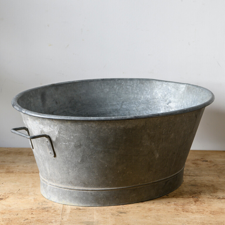 Bassine en zinc ovale grande