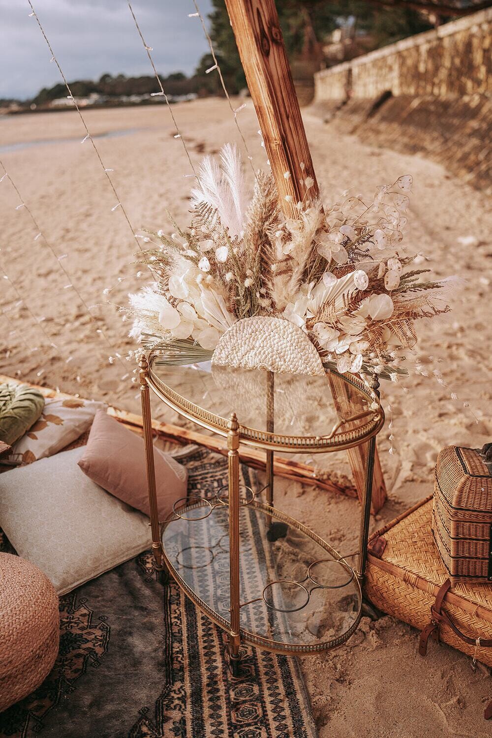 Desserte verre laiton