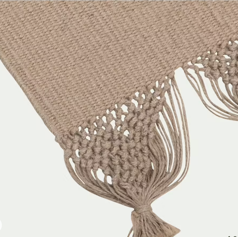 Tapis jute à franges