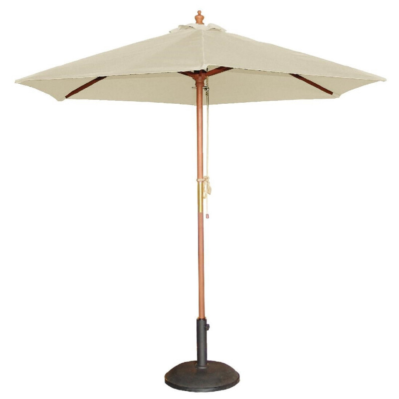Parasol écru avec socle noir