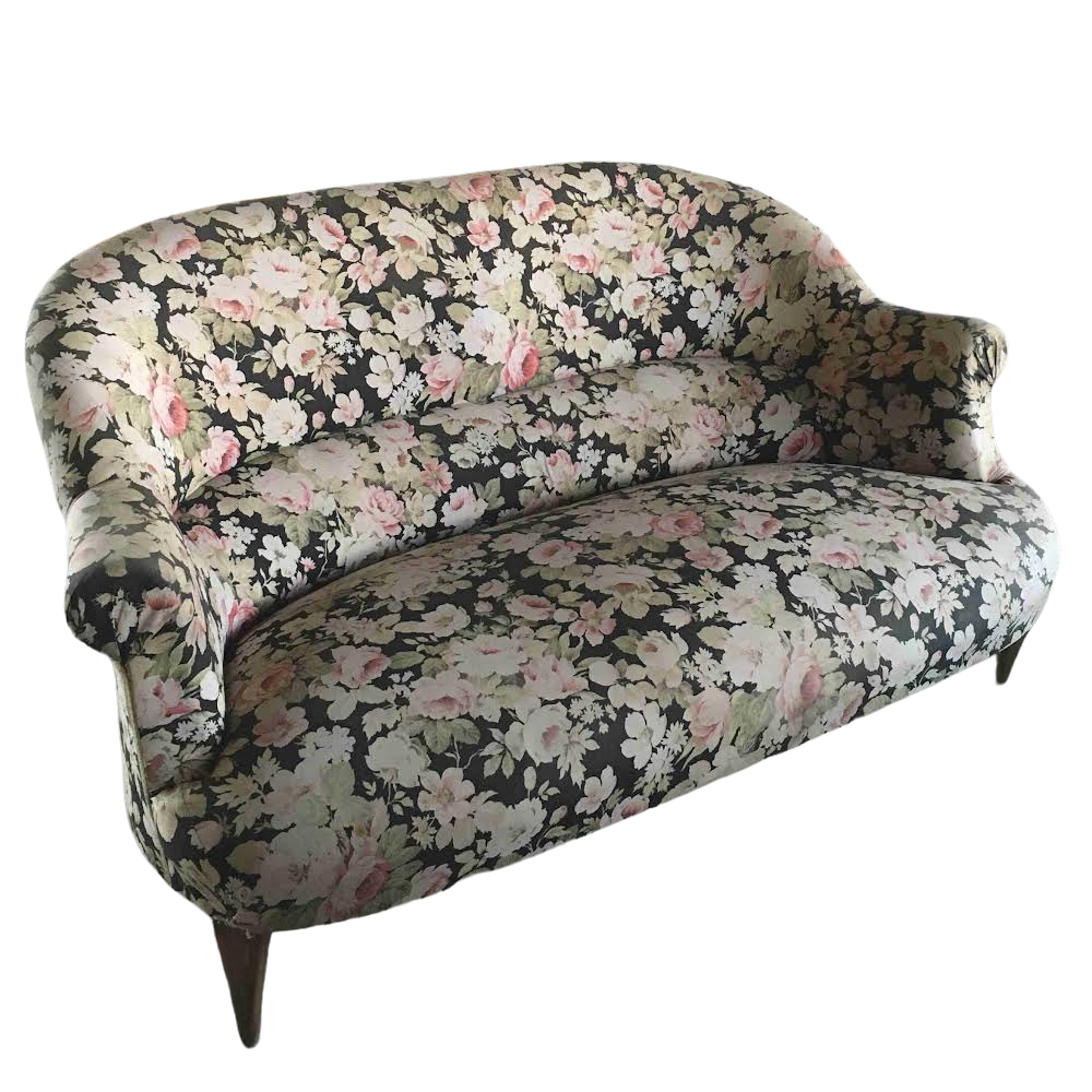 Banquette crapaud tissu fleuri