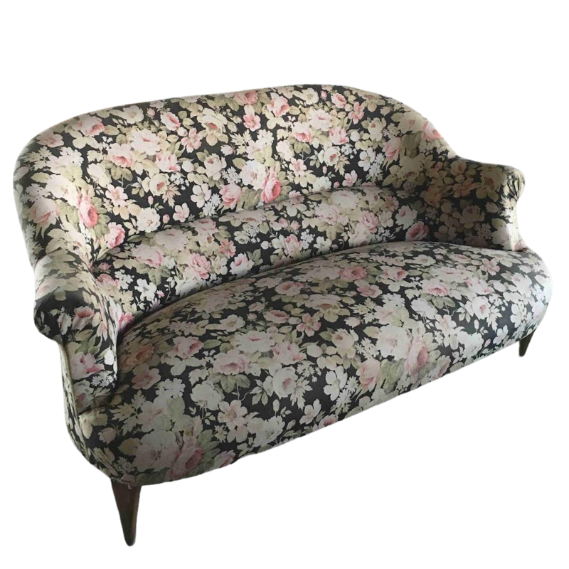Banquette crapaud tissu fleuri