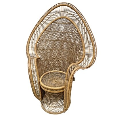 Fauteuil Emmanuelle Peacock en rotin