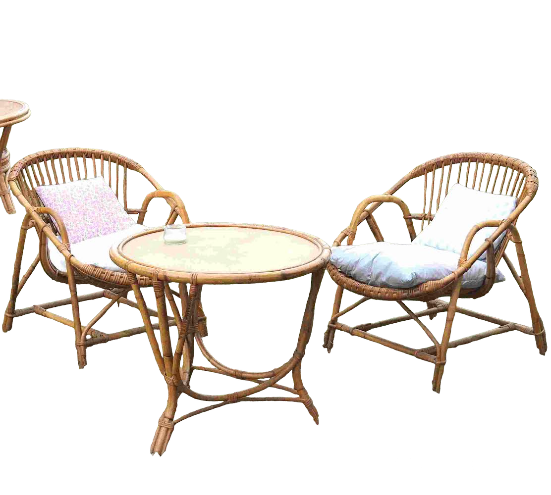 Salon en rotin coquille