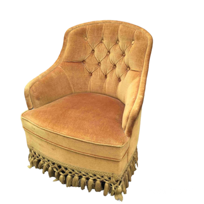 Banquette crapaud or capitonnée